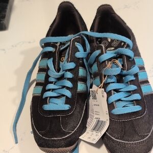 adidas Black and Light Blue Women's Sneakers